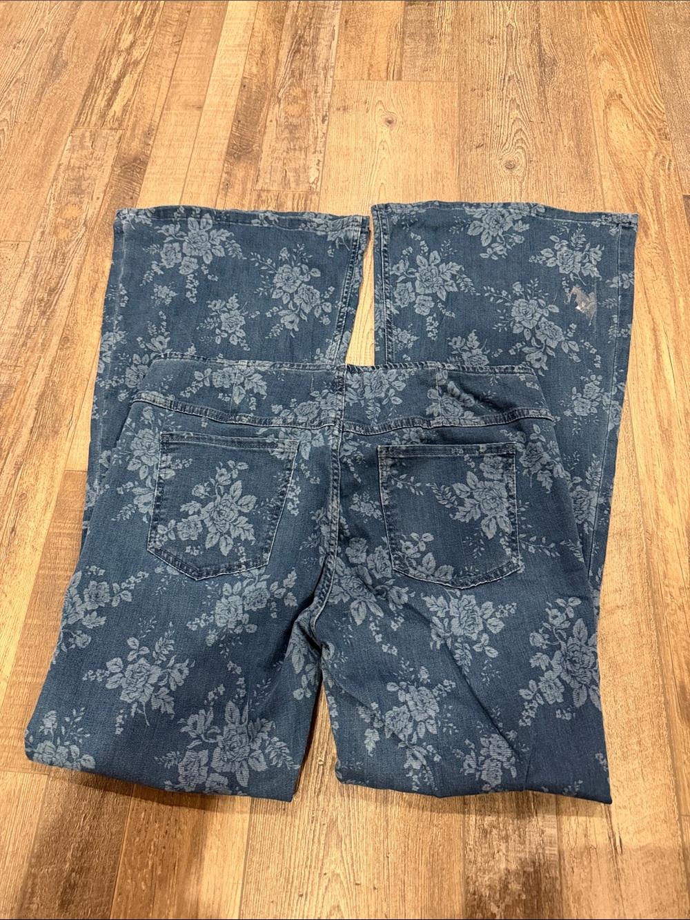 We The Free Blue Floral Wide-Leg Jeans - Picture 2 of 3